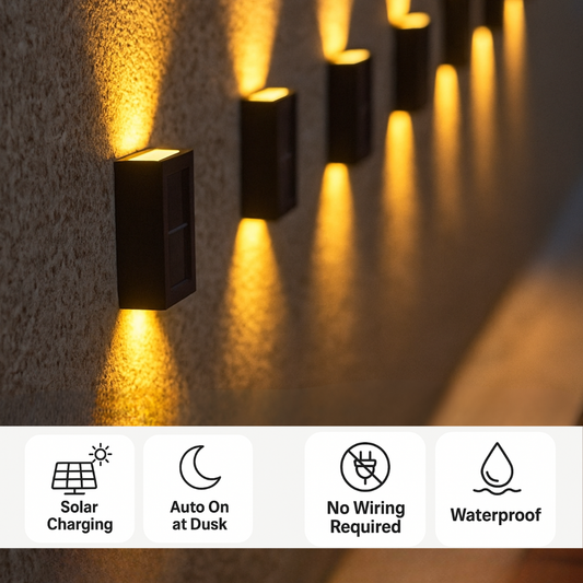 Solar-LED-Wandleuchte für den Außenbereich 